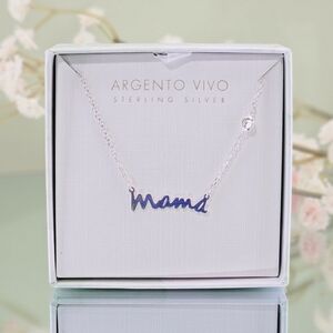 Argento Vivo Necklace 'Mama' Silver Tone Gift Mother's Day Christmas Birthday